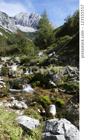 Stempeljoch Wilde Bande Steig at Karwendel mountains on Karwendel Hohenweg, Austria Stempeljoch Wilde Bande Steig at Karwendel mountains on Karwendel Hohenweg, Austria 123555557