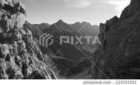 Stempeljoch at Karwendel mountains on Karwendel Hohenweg in Austria 123555581