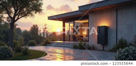 Electrical energy storage wall box for charging electric cars, electrical appliances and private households 123555644