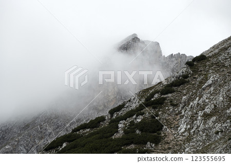 Karwendel mountains on Karwendel Hohenweg in Austria Karwendel mountains on Karwendel Hohenweg in Austria 123555695