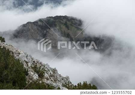 Karwendel mountains on Karwendel Hohenweg in Austria 123555702