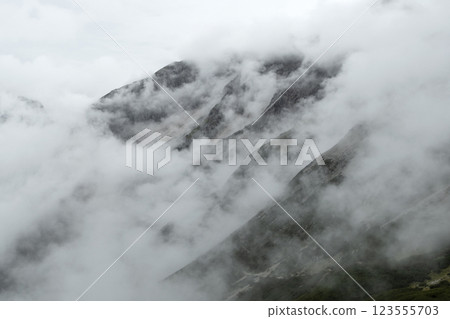 Karwendel mountains on Karwendel Hohenweg in Austria Karwendel mountains on Karwendel Hohenweg in Austria 123555703