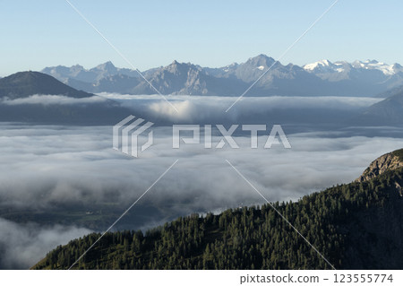Karwendel mountains on Karwendel Hohenweg in Austria 123555774