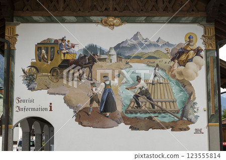 House painting in Krun, Bavaria, Germany 123555814