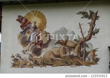 House painting in Krun, Bavaria, Germany 123555815