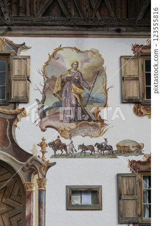 House painting in Krun, Bavaria, Germany 123555816