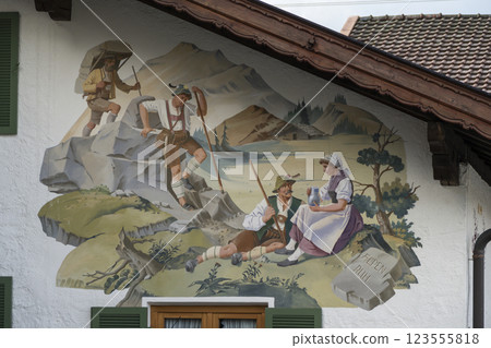 House painting in Krun, Bavaria, Germany 123555818
