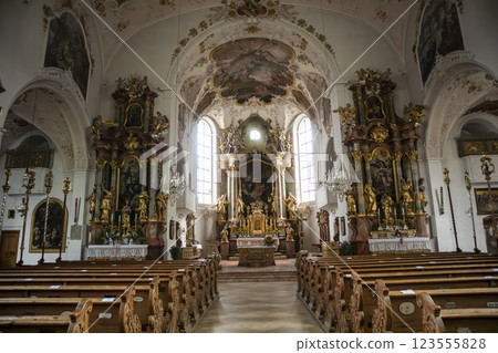 Parish church of Peter and Paul, Mittenwald, Bavaria, Germany Parish church of Peter and Paul, Mittenwald, Bavaria, Germany 123555828