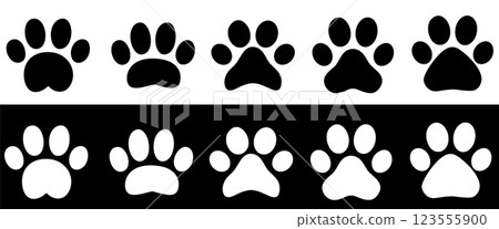 Paw icon Dog, cat Vector 123555900