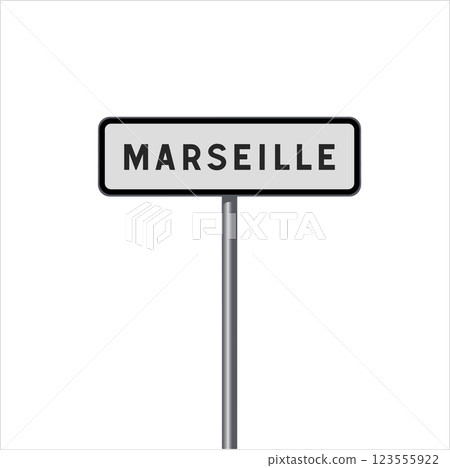 Entrance sign to the city of Marseille in vector 123555922