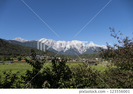 Hiking trail Telfs to Motz in Tyrol, Austria, at Way of St. James Isar Loisach Tiroler Ache Inn 123556001