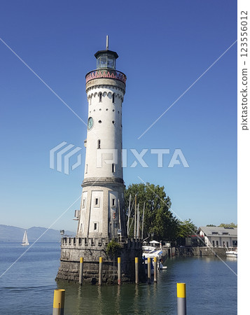 Lindau Harbour, in Bavaria, Germany Lindau Harbour, in Bavaria, Germany 123556012