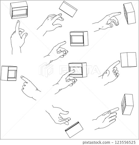 手按按鈕的插圖集 手按按鈕的插圖集 123556525