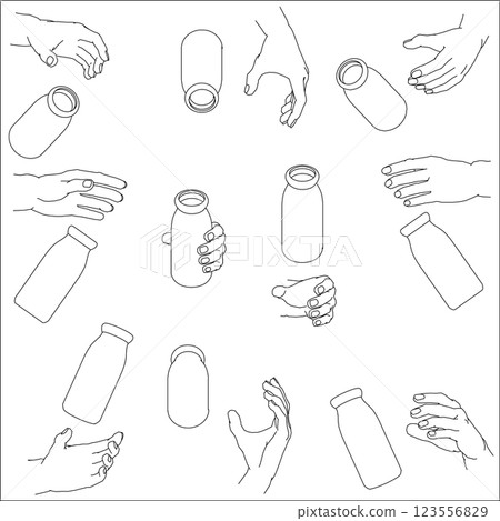 拿著瓶子的手一套 123556829