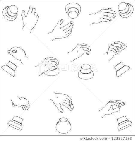 Set of hands holding a 3D mouse Set of hands holding a 3D mouse 123557188