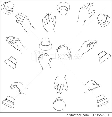 Set of hands holding a 3D mouse Set of hands holding a 3D mouse 123557191