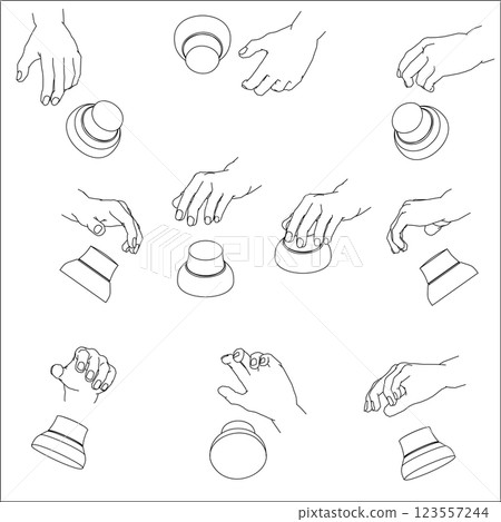 Set of hands holding a 3D mouse 123557244