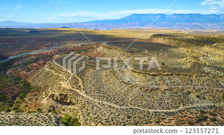 Aerial of Gooseberry Mesa Desert Landscape Adventure Utah 123557271