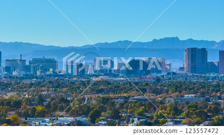 Aerial Las Vegas Skyline with Strip and High Roller Panorama Aerial Las Vegas Skyline with Strip and High Roller Panorama 123557472