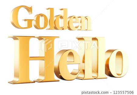 Golden Hello, 3D rendering Golden Hello, 3D rendering 123557506