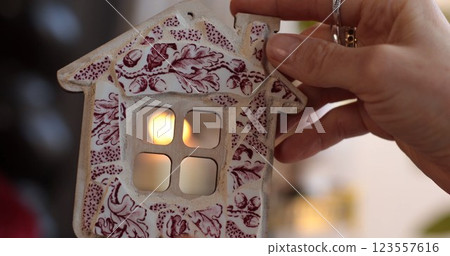 Handcrafted mosaic house DIY craft project for unique home shaped decor Handcrafted mosaic house DIY craft project for unique home shaped decor 123557616