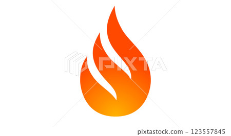 Fire, flame, bonfire. Flame fire icon, abstract style on white background. Flat burn fire symbol, bonfire sign, flame campfire emoji. Camping fireball minimal graphic style. Vector Illustration Fire, flame, bonfire. Flame fire icon, abstract style on white background. Flat burn fire symbol, bonfire sign, flame campfire emoji. Camping fireball minimal graphic style. Vector Illustration 123557845