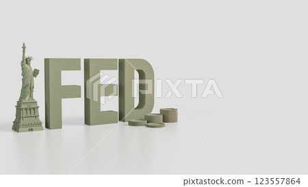 The Statue of Liberty and text for Business concept 3d Rendering. 123557864
