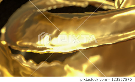 The Gold splash on Black Background for Abstract concept 3d Rendering. The Gold splash on Black Background for Abstract concept 3d Rendering. 123557870
