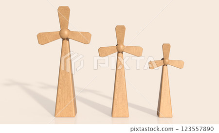 The Windmill for Eco or energy concept 3d Rendering. 123557890