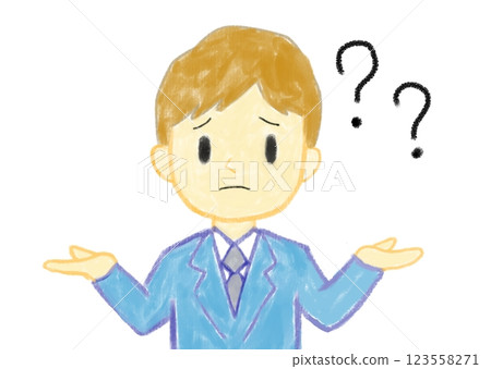 A man in a suit who feels doubtful 123558271