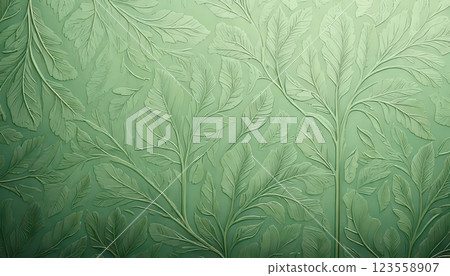 AI Image: Green wallpaper with leaf pattern 123558907