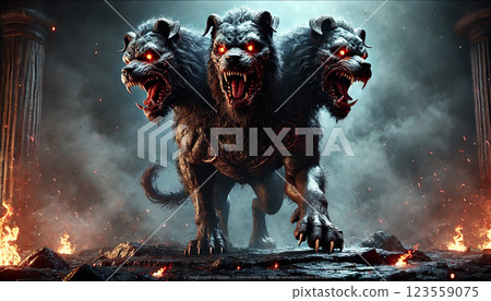 Cerberus, the Guard Dog of Hell 123559075