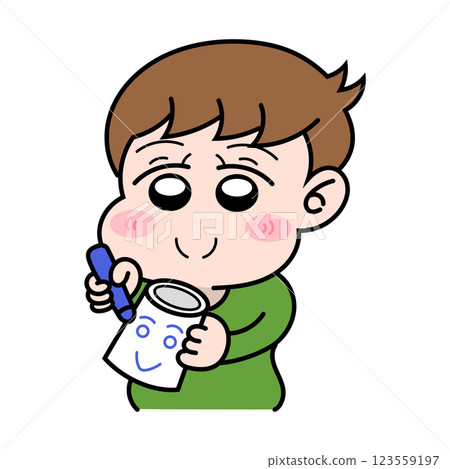 boy doing work 123559197