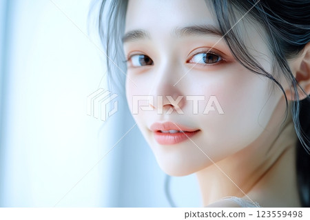 Beautiful skin woman "AI generated image" 123559498