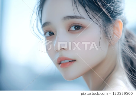 Beautiful skin woman "AI generated image" 123559500