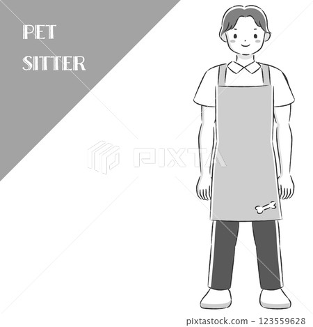 從事與動物相關職業的男子的插圖 123559628
