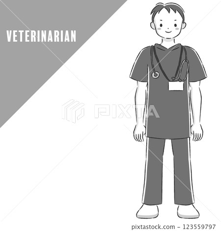 Illustration of men in medical professions Illustration of men in medical professions 123559797