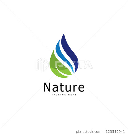 nature logo vector illustration leaf water drop logo template icon nature logo vector illustration leaf water drop logo template icon 123559941