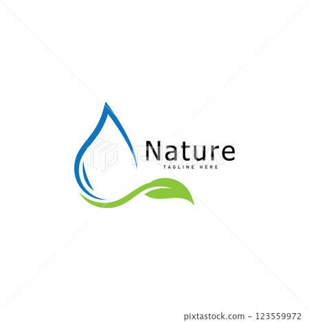 nature logo vector illustration leaf water drop logo template icon nature logo vector illustration leaf water drop logo template icon 123559972