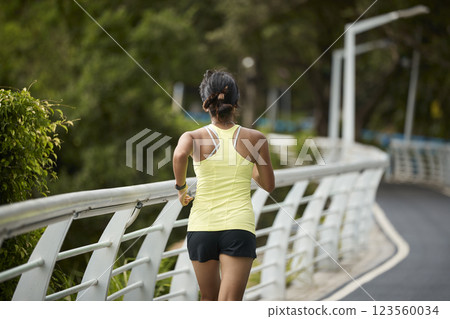 young asian woman running jogging outdoors young asian woman running jogging outdoors 123560034
