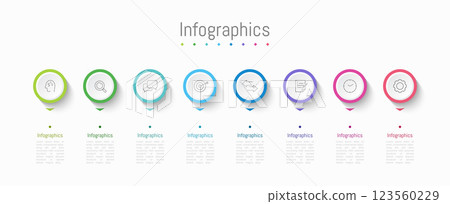 Infographic 8 options design elements for your business data. Vector Illustration. 123560229
