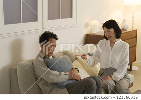 A couple of 18 years old having a marital dispute A couple of 18 years old having a marital dispute 123560319