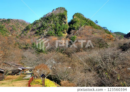 The symbolic landscape of the World Heritage Site "Sado Island Gold Mine"... [Doyu no Warito] 123560394
