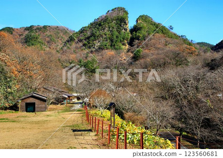 The symbolic landscape of the World Heritage Site "Sado Island Gold Mine"... [Doyu no Warito] 123560681
