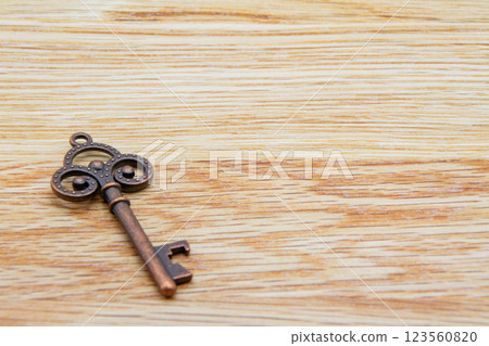 木地板上的鑰匙飾品 木地板上的鑰匙飾品 123560820
