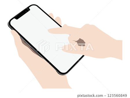 Hand to operate smartphone - Stock Illustration [123560849] - PIXTA