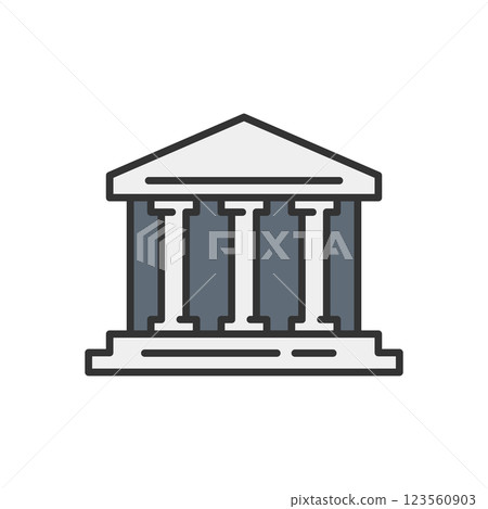 Bank and financial institution building icon Simple line drawing for business, law, economy and public institutions Bank and financial institution building icon Simple line drawing for business, law, economy and public institutions 123560903