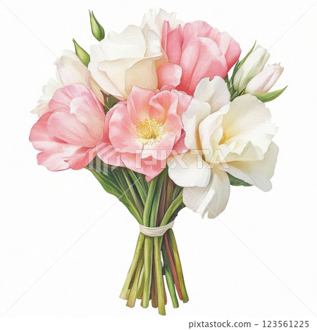 Classic Bouquet of Pink and White Flowers Art for Decoration 123561225