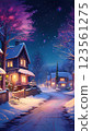 Snowy city 123561275