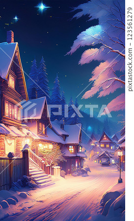 Snowy city 123561279